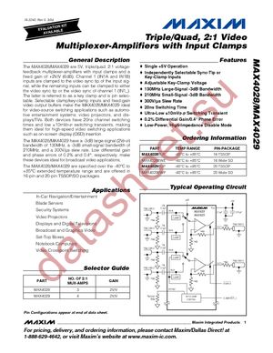 MAX4028EUE+ datasheet  